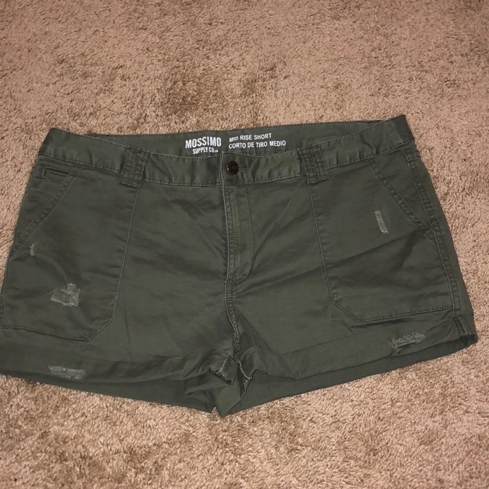 Army Green Mid Rise Shorts size 14